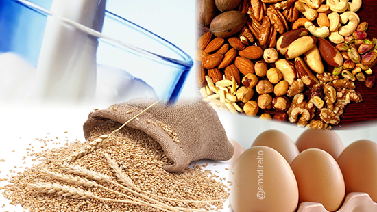 Imagem contendo alimentos tipicamente rotulados como alergênicos